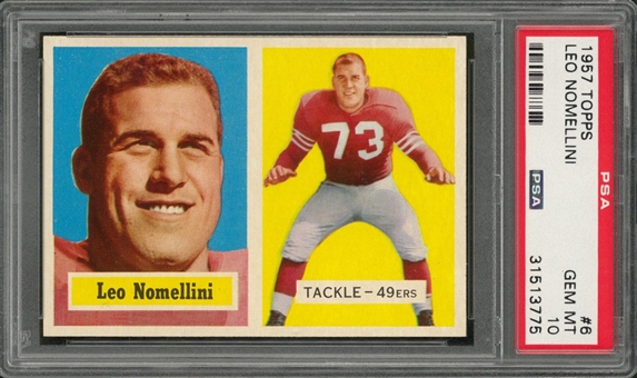 1957 Topps Football #6 Leo Nomellini – PSA GEM MT 10 "1 of 1!"
